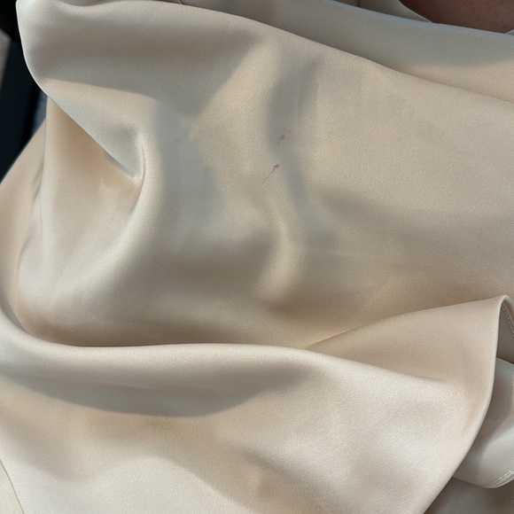 KIMBERLY GOLDSON LAUREL bone asymmetrical mini dress NWT - Picture 3 of 4